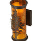 Meyda Lighting Tamarack 5" 2-Light Timeless Bronze Wall Sconce With Amber Mica Shade Glass