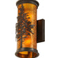 Meyda Lighting Tamarack 5" 2-Light Timeless Bronze Wall Sconce With Amber Mica Shade Glass