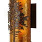 Meyda Lighting Tamarack 5" 2-Light Timeless Bronze Wall Sconce With Amber Mica Shade Glass