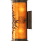 Meyda Lighting Tamarack 5" 2-Light Timeless Bronze Wall Sconce With Amber Mica Shade Glass