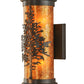 Meyda Lighting Tamarack 5" 2-Light Timeless Bronze Wall Sconce With Amber Mica Shade Glass