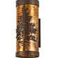 Meyda Lighting Tamarack 5" Antique Copper Wall Sconce With Amber Mica Shade Glass