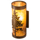 Meyda Lighting Tamarack 5" Antique Copper Wall Sconce With Amber Mica Shade Glass