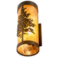 Meyda Lighting Tamarack 5" Antique Copper Wall Sconce With Amber Mica Shade Glass