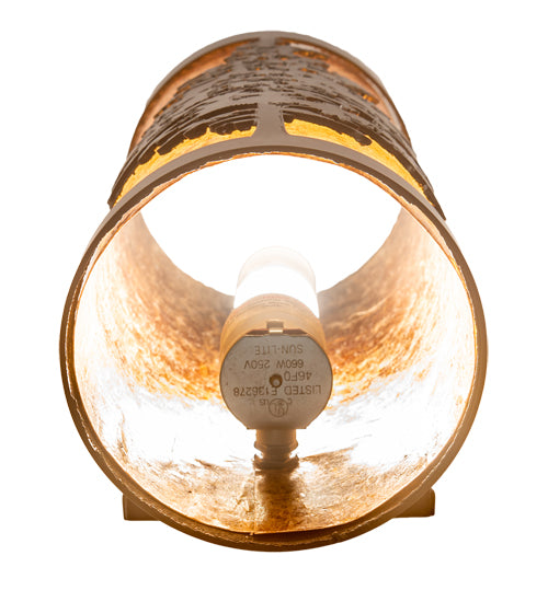 Meyda Lighting Tamarack 5" Antique Copper Wall Sconce With Amber Mica Shade Glass