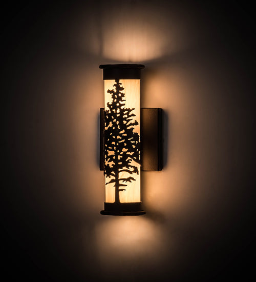 Meyda Lighting Tamarack 5" Cafe Noir Wall Sconce With Beige Sahara Taupe Idalight Shade