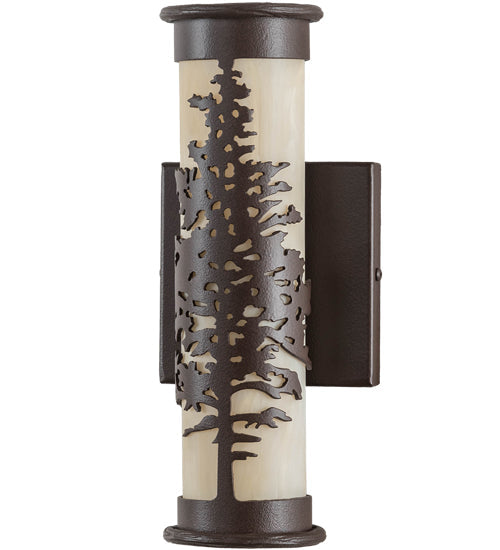 Meyda Lighting Tamarack 5" Cafe Noir Wall Sconce With Beige Sahara Taupe Idalight Shade