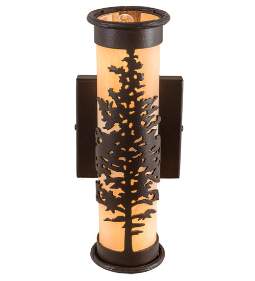 Meyda Lighting Tamarack 5" Cafe Noir Wall Sconce With Beige Sahara Taupe Idalight Shade