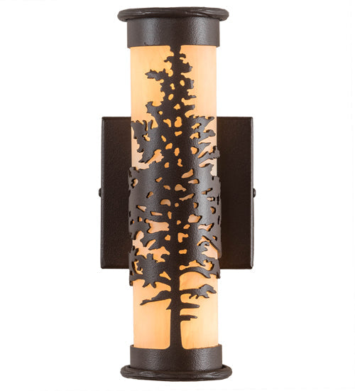 Meyda Lighting Tamarack 5" Cafe Noir Wall Sconce With Beige Sahara Taupe Idalight Shade