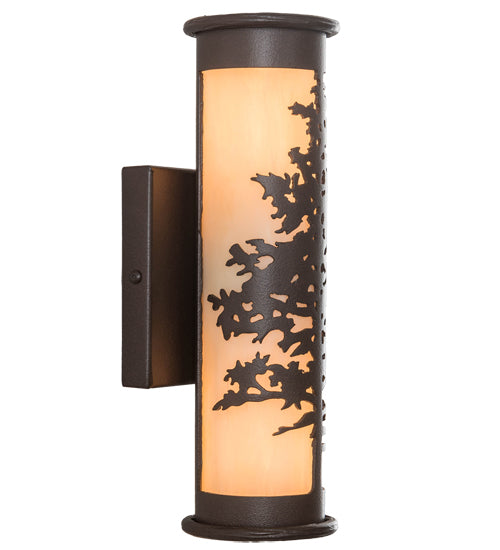 Meyda Lighting Tamarack 5" Cafe Noir Wall Sconce With Beige Sahara Taupe Idalight Shade