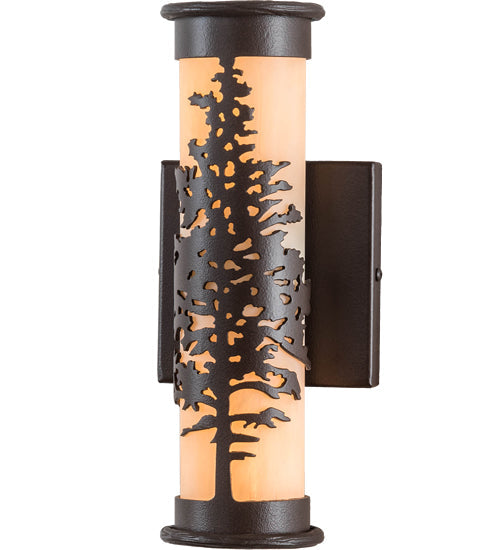 Meyda Lighting Tamarack 5" Cafe Noir Wall Sconce With Beige Sahara Taupe Idalight Shade