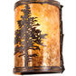 Meyda Lighting Tamarack 5" Mahogany Bronze Wall Sconce With Amber Mica Shade Glass