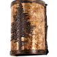 Meyda Lighting Tamarack 5" Mahogany Bronze Wall Sconce With Amber Mica Shade Glass