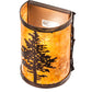 Meyda Lighting Tamarack 5" Mahogany Bronze Wall Sconce With Amber Mica Shade Glass