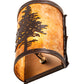 Meyda Lighting Tamarack 5" Mahogany Bronze Wall Sconce With Amber Mica Shade Glass