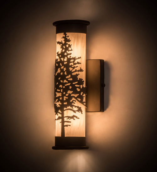 Meyda Lighting Tamarack 5" Oil Rubbed Bronze Wall Sconce With Beige Fleshtone Shade Glass