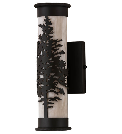 Meyda Lighting Tamarack 5" Oil Rubbed Bronze Wall Sconce With Beige Fleshtone Shade Glass