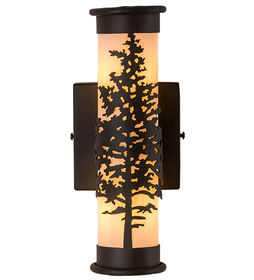 Meyda Lighting Tamarack 5" Oil Rubbed Bronze Wall Sconce With Beige Fleshtone Shade Glass
