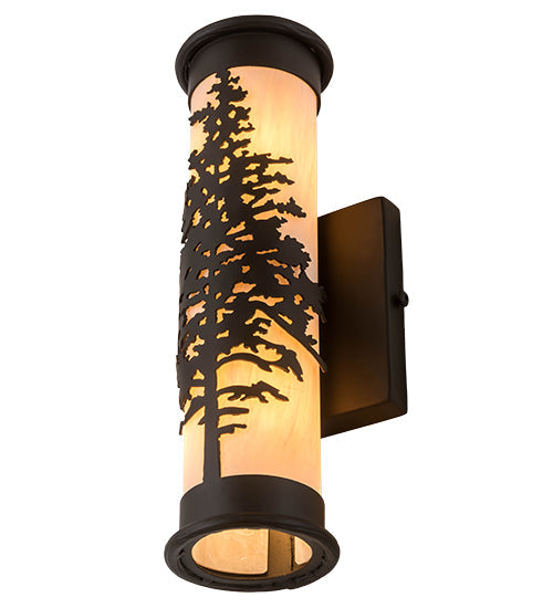 Meyda Lighting Tamarack 5" Oil Rubbed Bronze Wall Sconce With Beige Fleshtone Shade Glass