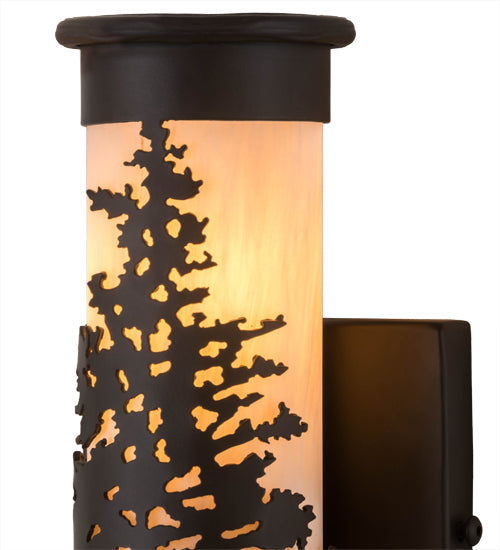 Meyda Lighting Tamarack 5" Oil Rubbed Bronze Wall Sconce With Beige Fleshtone Shade Glass