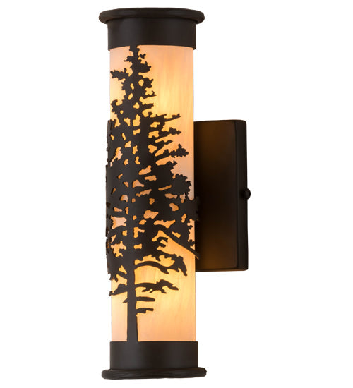 Meyda Lighting Tamarack 5" Oil Rubbed Bronze Wall Sconce With Beige Fleshtone Shade Glass
