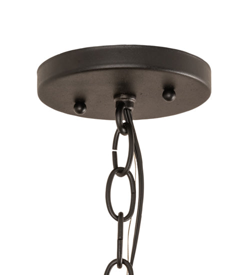 Meyda Lighting Tamarack 5" Textured Black Pendant Light With Silver Mica Shade Glass