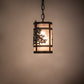 Meyda Lighting Tamarack 5" Textured Black Pendant Light With Silver Mica Shade Glass