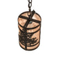 Meyda Lighting Tamarack 5" Textured Black Pendant Light With Silver Mica Shade Glass