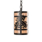 Meyda Lighting Tamarack 5" Textured Black Pendant Light With Silver Mica Shade Glass