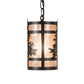 Meyda Lighting Tamarack 5" Textured Black Pendant Light With Silver Mica Shade Glass
