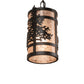 Meyda Lighting Tamarack 5" Textured Black Pendant Light With Silver Mica Shade Glass