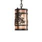 Meyda Lighting Tamarack 5" Textured Black Pendant Light With Silver Mica Shade Glass