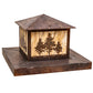 Meyda Lighting Tamarack 51" 2-Light Vintage Copper Outdoor Pier Mount Light With Beige Travertine Idalight Shade
