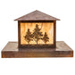Meyda Lighting Tamarack 51" 2-Light Vintage Copper Outdoor Pier Mount Light With Beige Travertine Idalight Shade