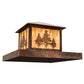 Meyda Lighting Tamarack 51" 2-Light Vintage Copper Outdoor Pier Mount Light With Beige Travertine Idalight Shade