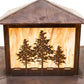 Meyda Lighting Tamarack 51" 2-Light Vintage Copper Outdoor Pier Mount Light With Beige Travertine Idalight Shade