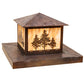 Meyda Lighting Tamarack 51" 2-Light Vintage Copper Outdoor Pier Mount Light With Beige Travertine Idalight Shade