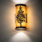 Meyda Lighting Tamarack 6" 2-Light Old Wrought Iron Wall Sconce With Amber Mica Shade Glass