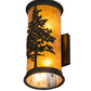 Meyda Lighting Tamarack 6" 2-Light Old Wrought Iron Wall Sconce With Amber Mica Shade Glass