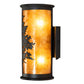 Meyda Lighting Tamarack 6" 2-Light Old Wrought Iron Wall Sconce With Amber Mica Shade Glass