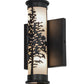 Meyda Lighting Tamarack 7" 2-Light Textured Black Wall Sconce With White Statuario Idalight Shade Glass