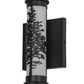 Meyda Lighting Tamarack 7" 2-Light Textured Black Wall Sconce With White Statuario Idalight Shade Glass