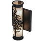 Meyda Lighting Tamarack 7" 2-Light Textured Black Wall Sconce With White Statuario Idalight Shade Glass