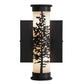 Meyda Lighting Tamarack 7" 2-Light Textured Black Wall Sconce With White Statuario Idalight Shade Glass