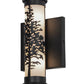 Meyda Lighting Tamarack 7" 2-Light Textured Black Wall Sconce With White Statuario Idalight Shade Glass