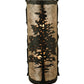 Meyda Lighting Tamarack 7" 2-Light Wrought Iron Wall Sconce With Silver Mica Shade Glass