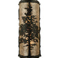 Meyda Lighting Tamarack 7" 2-Light Wrought Iron Wall Sconce With Silver Mica Shade Glass