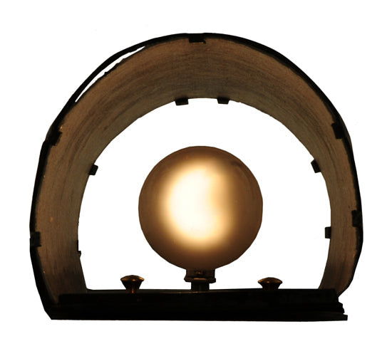 Meyda Lighting Tamarack 7" 2-Light Wrought Iron Wall Sconce With Silver Mica Shade Glass