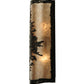 Meyda Lighting Tamarack 7" 2-Light Wrought Iron Wall Sconce With Silver Mica Shade Glass