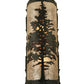 Meyda Lighting Tamarack 7" 2-Light Wrought Iron Wall Sconce With Silver Mica Shade Glass
